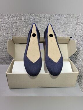 Rothy’s The Flat Womens Size US 6 Maritime Navy Slip On Shoes.